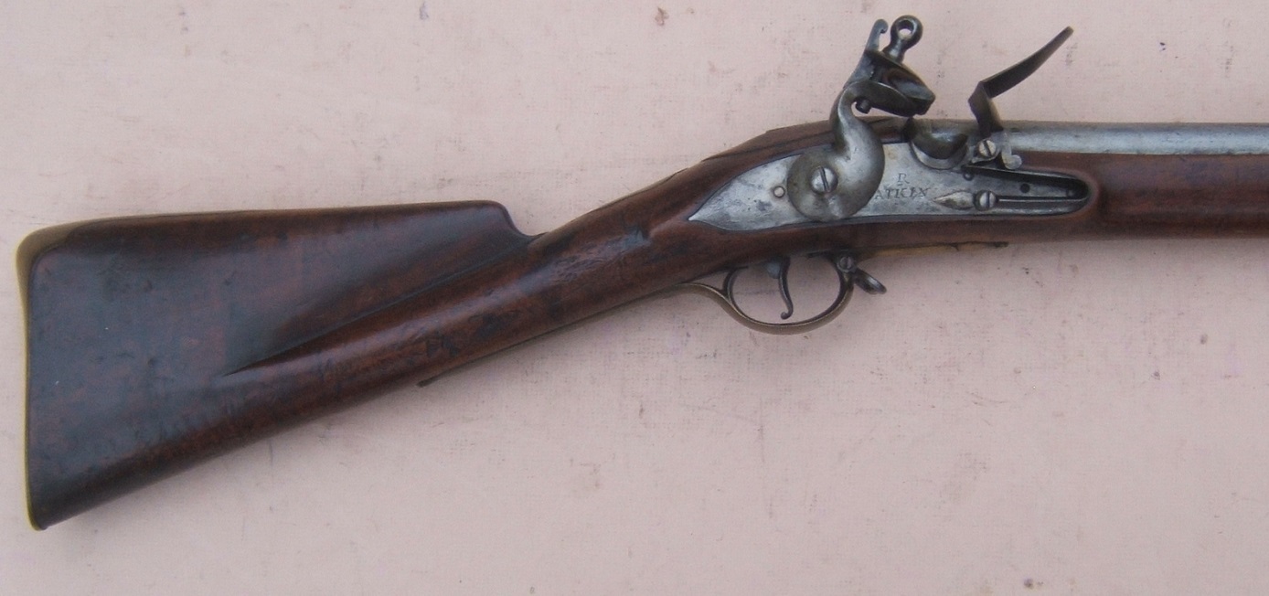 A VERY FINE+/EXCELLENT FRENCH & INDIAN WAR PERIOD COMMERCIALLY MANUFACTURED FIRST MODEL/LONGLAND PATTERN BROWN BESS MUSKET BY R. WATKIN, ca. 1745 view 6