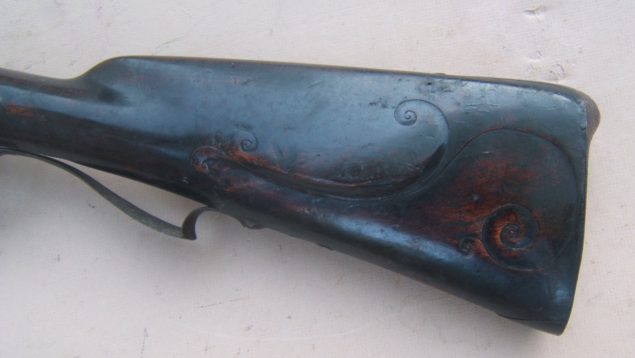 A VERY GOOD+ & SCARCE (18TH CENTURY) SWEDISH FLINTLOCK JAEGER RIFLE, by A. SJOBERG ca. 1770 view 4