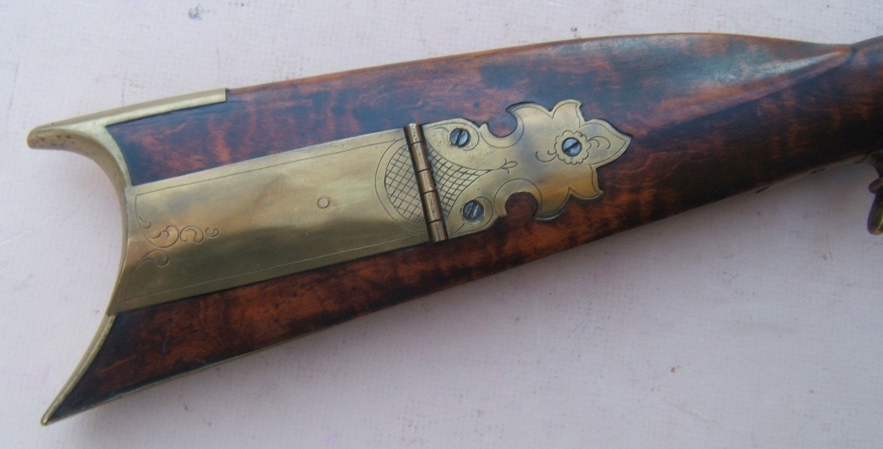 A VERY GOOD & RARE WESTERN PENNSYLVANIA/KENTUCKY FLINTLOCK SQUIRREL-RIFLE,  ca. 1825 view 5