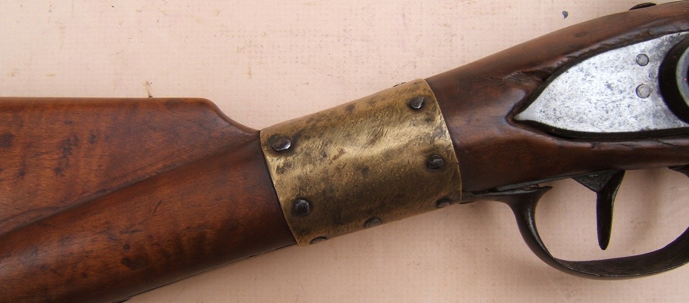  A RARE COLONIAL/AMERICAN REVOLUTIONARY WAR PERIOD AMERICAN-ASSEMBLED TIGER MAPLE STOCK 