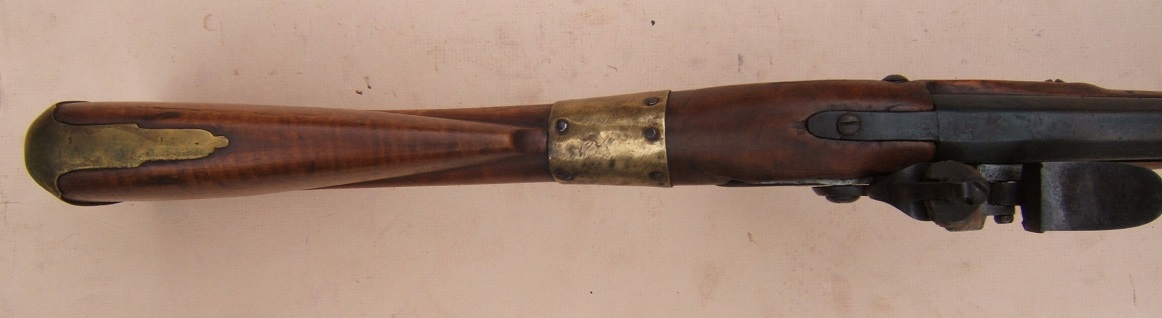  A RARE COLONIAL/AMERICAN REVOLUTIONARY WAR PERIOD AMERICAN-ASSEMBLED TIGER MAPLE STOCK 