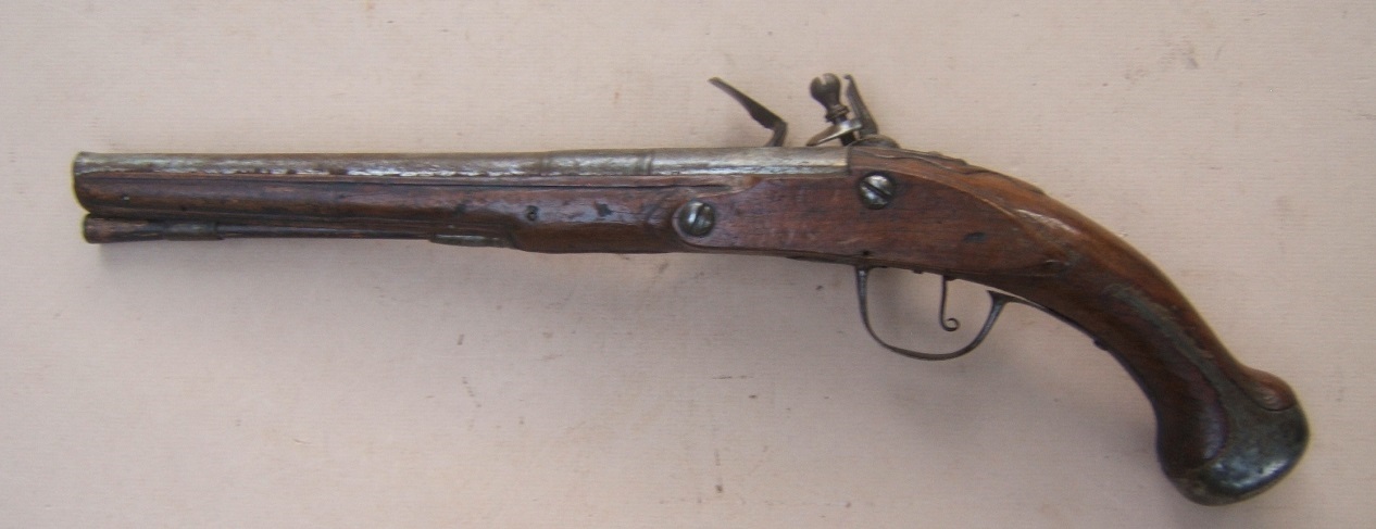 AN EARLY & RARE 17TH CENTURY FRENCH/FRENCH COLONIAL? FLINTLOCK OFFICER’S CAVALRY/HORSE PISTOL, ca. 1670 view 2