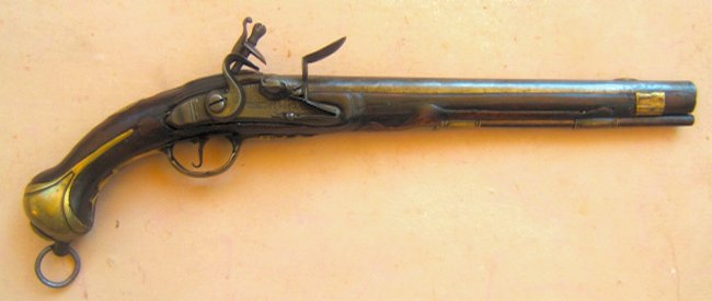 A VERY GOOD REVOLUTIONARY WAR PERIOD REGULATION PATTERN 1742 POTZDAM MAGAZ PRUSSIAN FLINTLOCK PISTOL, ca. 1740s view 1