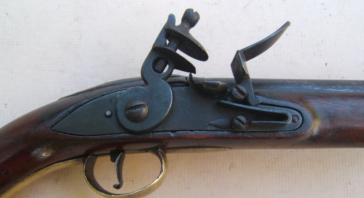 A VERY RARE MAKER-SIGNED COLONIAL/AMERICAN REVOLUTIOINARY WAR PERIOD AMERICAN FLINTLOCK HOLSTER PISTOL, by 