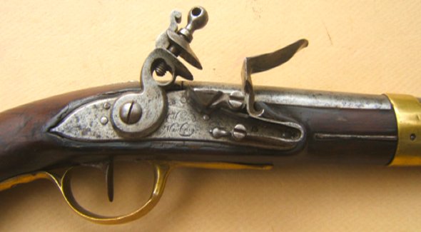 A VERY GOOD+ REVOLUTIONARY WAR PERIOD FRENCH MODEL 1763/66 FLINTLOCK PISTOL, ca. 1770s view 3