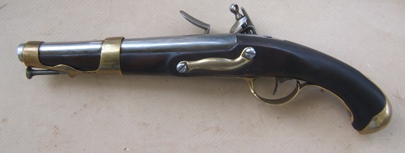 A FINE AMERICAN-USED REVOLUTIONARY WAR PERIOD UNIT MARKED FRENCH MODEL 1763/66 FLINTLOCK PISTOL, Dtd. 17(75) view 2