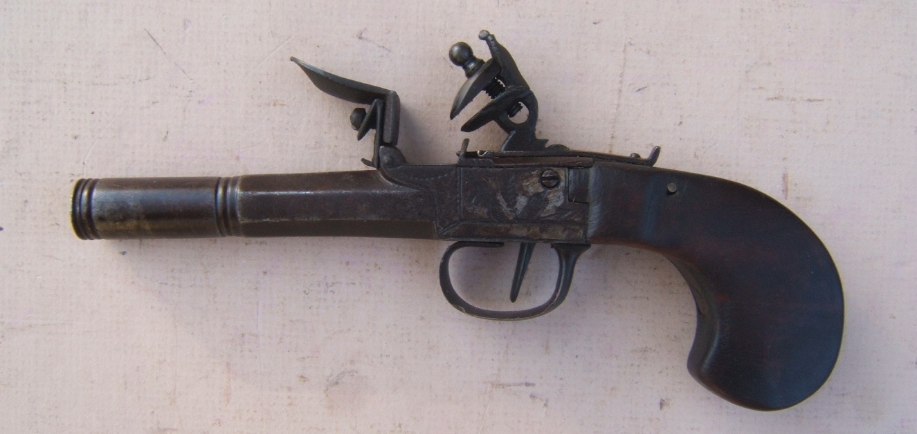 A VERY GOOD EARLY 19TH CENTURY CONTINENTAL (BELGIAN) EMPIRE STYLE BOXLOCK FLINTLOCK TRAVELLING PISTOL, ca. 1810s view 2