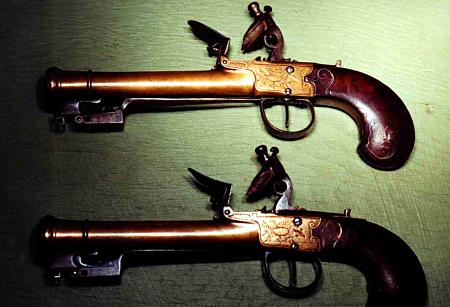 Continental Box Lock Blunderbuss Pistols view 1