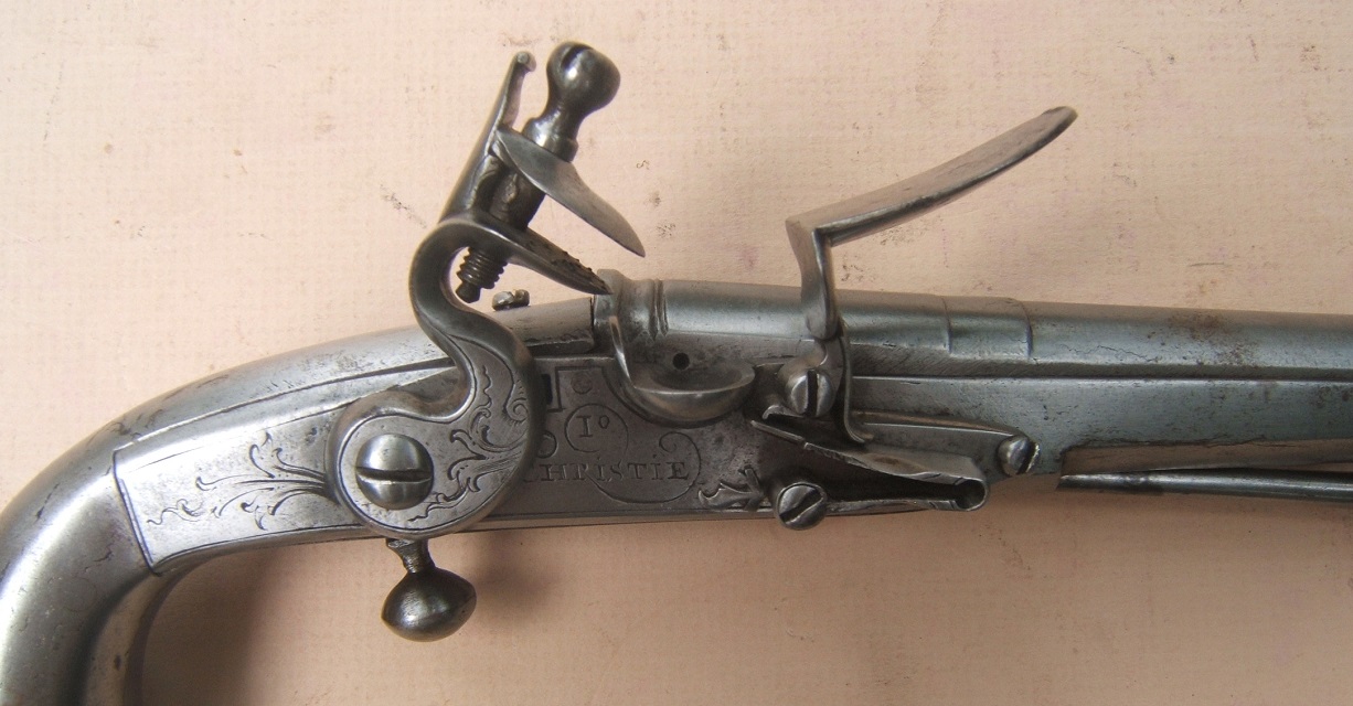 A VERY FINE AMERICAN REVOLUTIONARY WAR PERIOD LOBE-BUTT SCOTTISH ALL-STEEL FLINTLOCK BELT PISTOL, by 