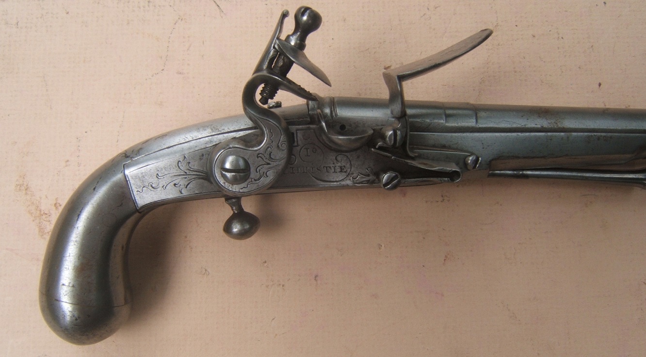 A VERY FINE AMERICAN REVOLUTIONARY WAR PERIOD LOBE-BUTT SCOTTISH ALL-STEEL FLINTLOCK BELT PISTOL, by 