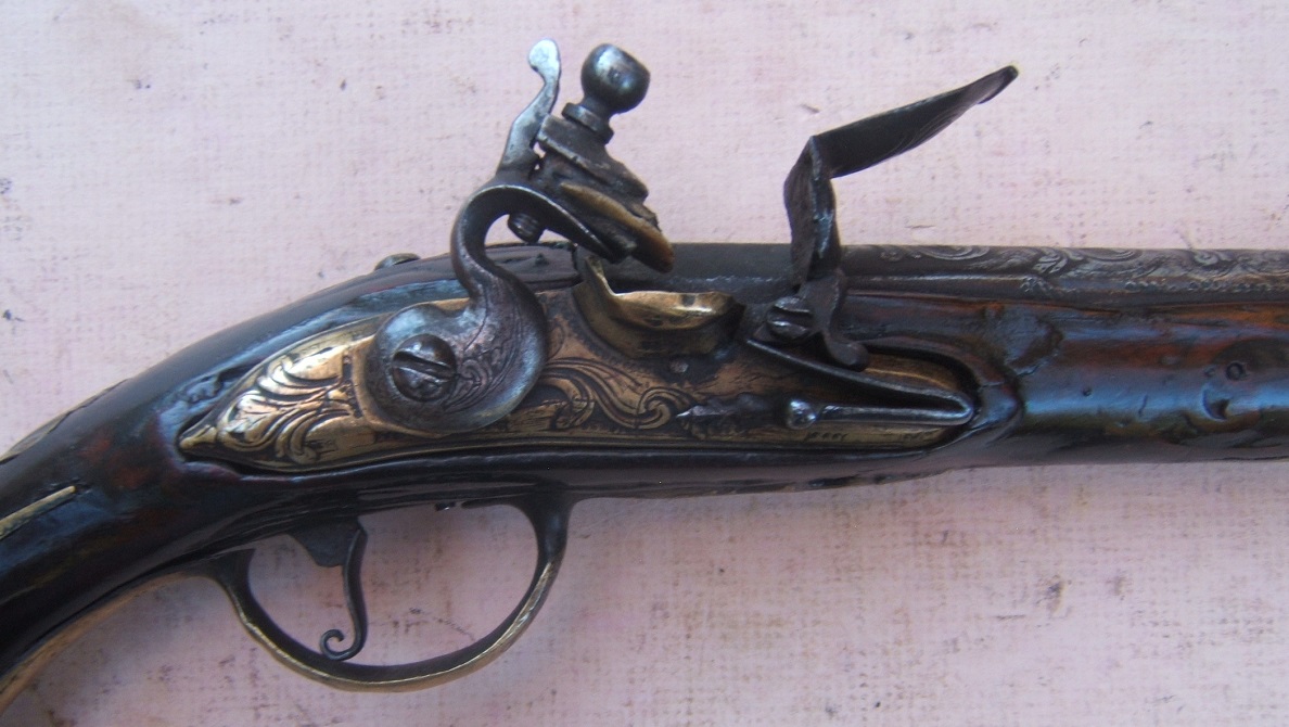A SCARCE EARLY 18th CENTURY BRASS LOCK COLONIAL PERIOD DUTCH 