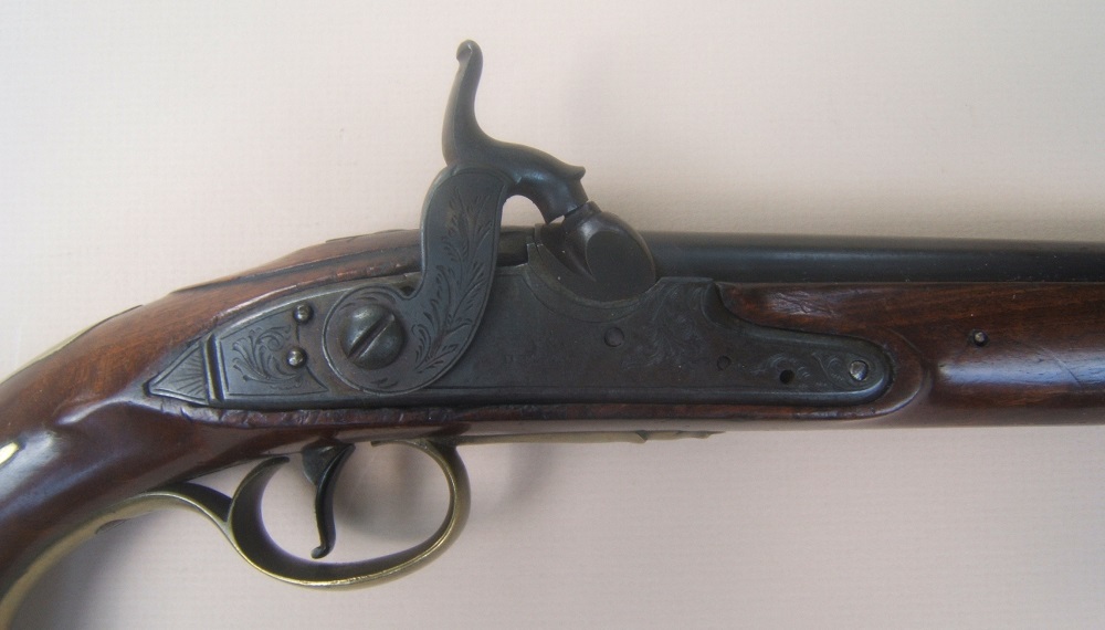 A VERY FINE REVOLUTIONARY WAR PERIOD (PERCUSSION CONVERTED) ENGLISH PATTERN 1760/78 ROYAL FORESTERS LIGHT DRAGOON FLINTLOCK PISTOL, by 