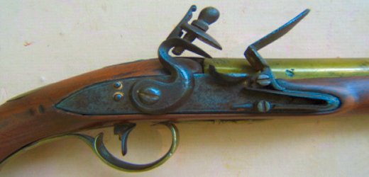 A VERY GOOD UNTOUCHED BRASS BARREL FLINTLOCK 