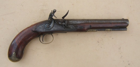 A VERY GOOD+ WAR OF 1812/NAPOLEONIC PERIOD FLINTLOCK OFFICERS PISTOL BY MANTON, ca. 1805 view 1