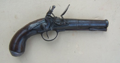 A VERY GOOD EARLY COLONIAL-PERIOD QUEEN ANN PISTOL BY DAVID WYNNE, ca. 1715 view 1