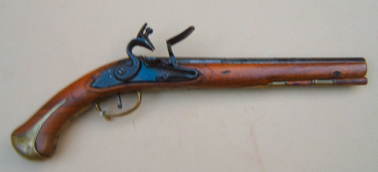 A MID 18th CENTURY AUSTRO-HUNGARIAN/BOHEMIAN FLINTLOCK HOLSTER PISTOL, MARKED TO THE RENOWNED BARON 