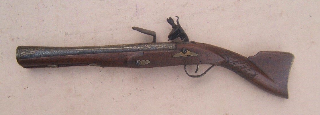 A FINE EARLY-MID 19TH CENTURY SMALL-SIZE TURKISH FLINTLOCK BLUNDERBUSS DAG, ca. 1870 view 2