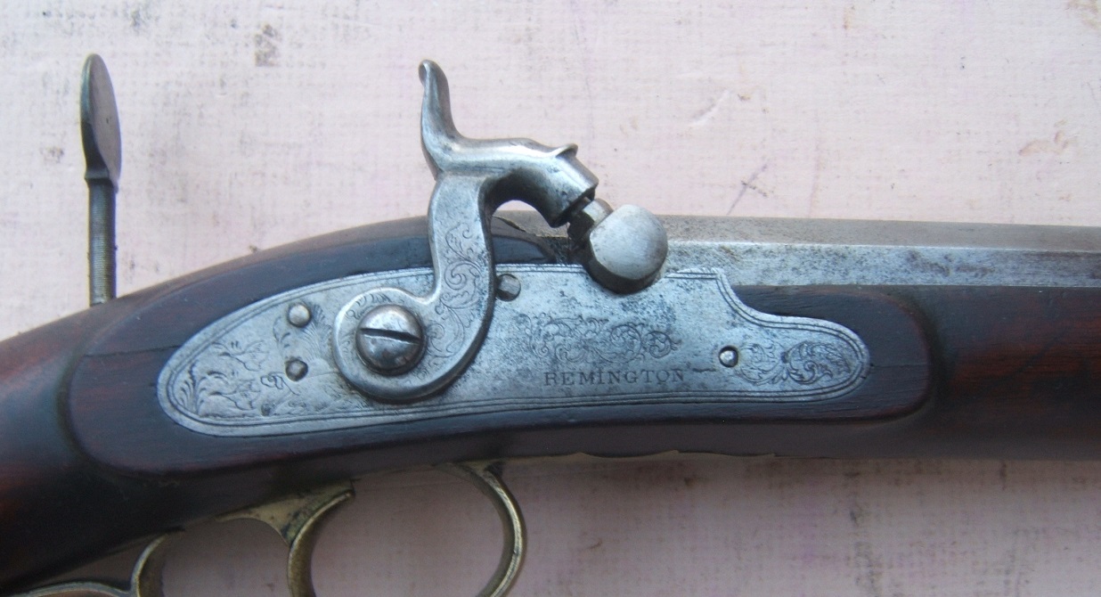 A FINE+ NEW YORK HALFSTOCK PERCUSSION PLAINS TYPE TARGET RIFLE, w/ REMINGTON GUN COMPANY (ILION, N.Y.) LOCK, ca. 1850s view 3