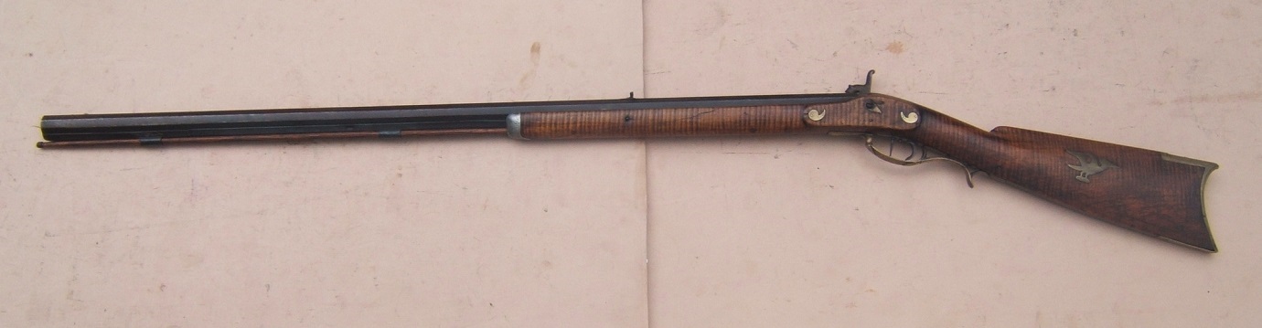 A GOOD MID-19TH CENTURY OHIO PERCUSSION 1/2 STOCK 