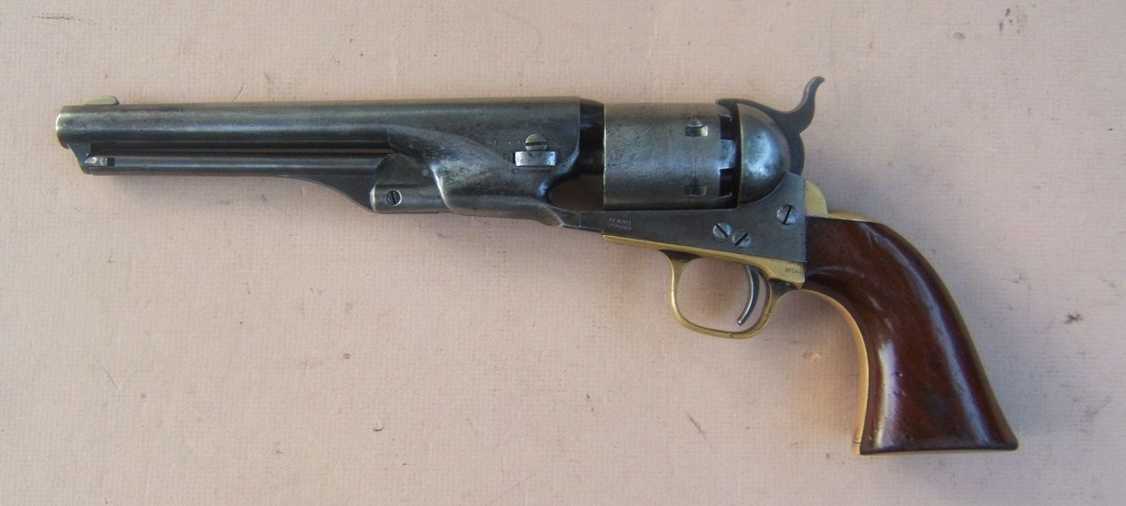 A FINE AMERICAN CIVIL WAR PERIOD COLT MODEL 1861 NAVY REVOLVER, SN 26, XXX, MANUF. 1865 view 2