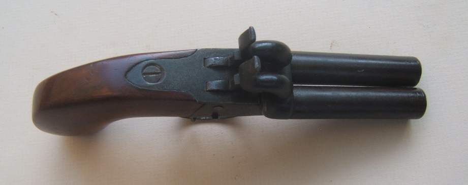 A VERY GOOD (AMERICAN?) DOUBLE BARREL PERCUSSION POCKET PISTOL, ca. 1840 view 3