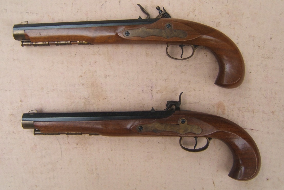 A FINE PAIR OF (ITALIAN) REPRODUCTION PERCUSSION & FLINTLOCK 