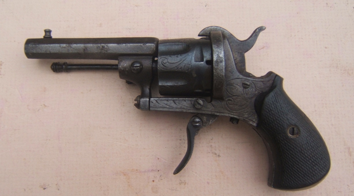 A VERY GOOD AMERICAN CIVIL WAR PERIOD ENGRAVED LEFAUCHEUX PIN-FIRE 