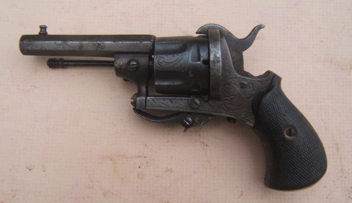 A VERY GOOD AMERICAN CIVIL WAR PERIOD ENGRAVED LEFAUCHEUX PIN-FIRE 
