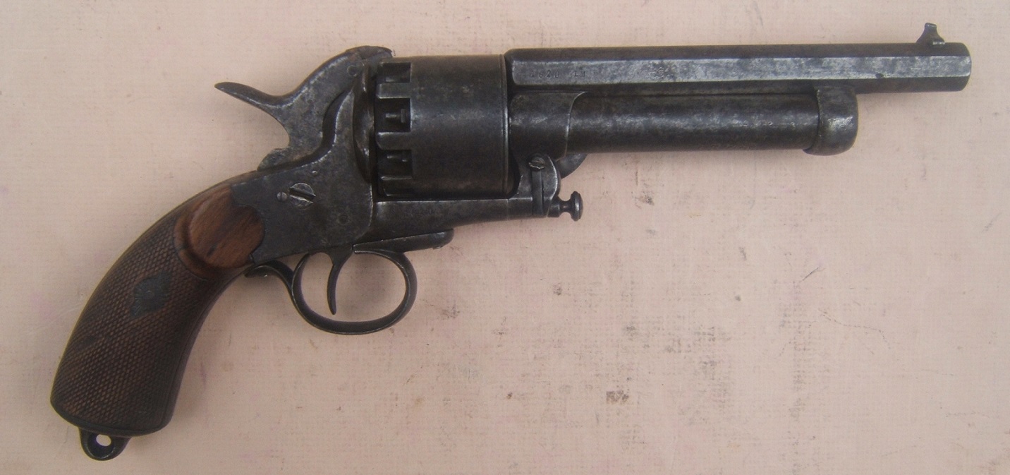 A VERY SCARCE AMERICAN CIVIL WAR PERIOD CONFEDERATE SECOND MODEL LEMAT REVOLVER SN. 1,6XX, ca. 1860s view 1