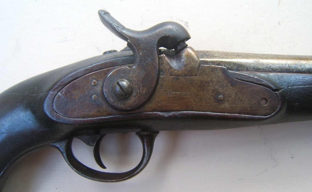 A SCARCE BELGIAN MANUFACTURED PRUSSIAN/GERMANIC TYPE CAVALRY PISTOL, MARKED 