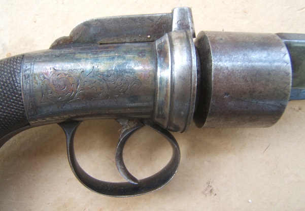 A FINE & SCARCE ENGLISH TRANSITIONAL PERCUSSION REVOLVER, by MANTON, ca. 1845 view3