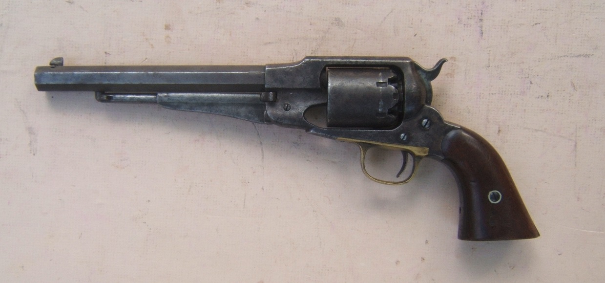 A VERY GOOD+ AMERICAN CIVIL WAR ISSUED/USED EARLY REMINGTON NEW MODEL 1858 ARMY REVOLVER, SN 23,2XX, ca. 1863view 2