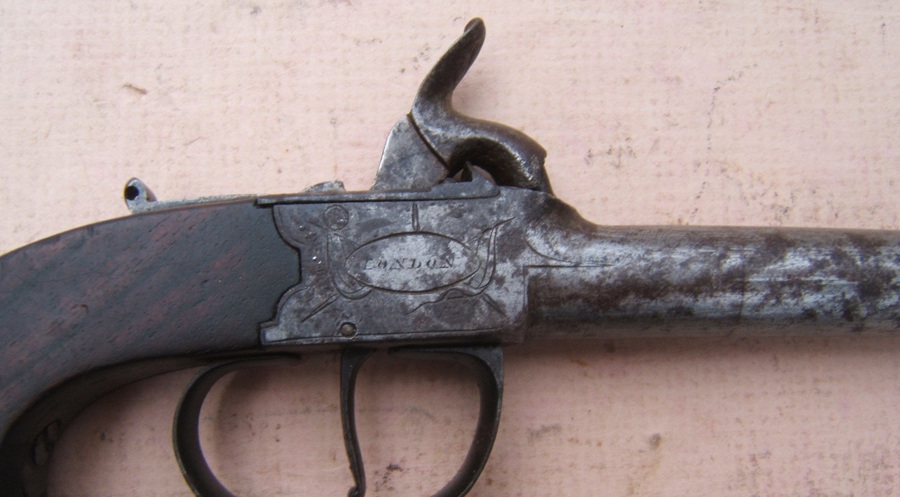 A VERY GOOD ENGLISH PERCUSSION TRAVELLING PISTOL, BY 