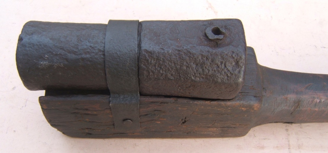 A VERY EARLY & EXTREMELY RARE 15TH CENTURY GERMAN IRON HAND-CANNON, ca. 1450 view 4