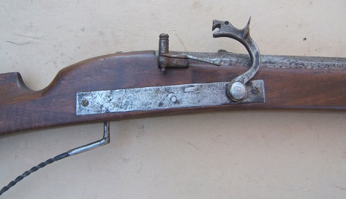 A FINE {VICTORIAN PERIOD RESTOCKED} 16th CENTURY GERMAN LEVER-TRIGGER MATCHLOCK MUSKET/ARQUEBUS, ca. 1590 view 3