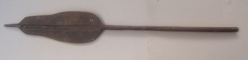 A FINE & ORIGINAL 18th/19th CENTURY SOUTH PACIFIC (NEW GUINEA) PADDLE-FORM WOODEN WAR CLUB, ca. 1750-1800 view1