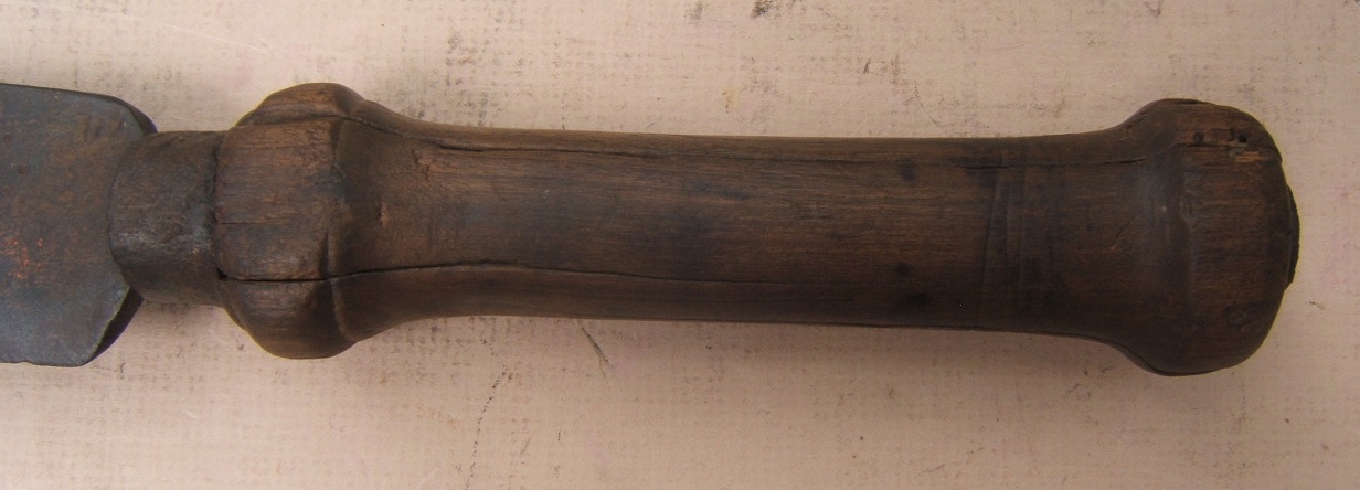 AN AMERICAN-MADE COLONIAL/REVOLUTIONARY WAR PERIOD FASCINE KNIFE WITH CARVED WOODEN GRIP, ca. 1760 (Ex. GEORGE C. NEUMANN COLLECTION) view3