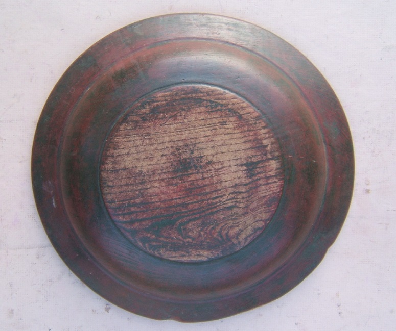 A VERY GOOD & SCARCE AMERICAN COLONIAL PERIOD (PENNSYLVANIA) DATED TREENWARE CHARGER/BOWL, DTD. 1761 view 2