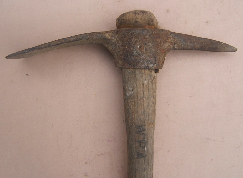 A VERY GOOD GREAT DEPRESSION ERA “WPA” MARKED GRUB-AXE, ca. 1930s view2