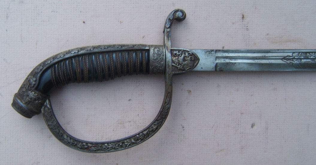 A FINE WW I/IMPERIAL PERIOD GERMAN (BAVARIAN) OFFICER'S SWORD & SCABBARD, ca. 1900 view 2