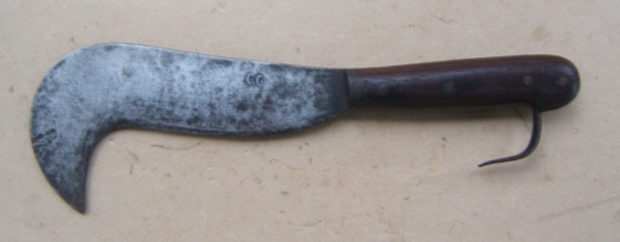 A FINE WAR of 1812 PERIOD FASCINE KNIFE WITH WOOD GRIP, a. 1810 view 2