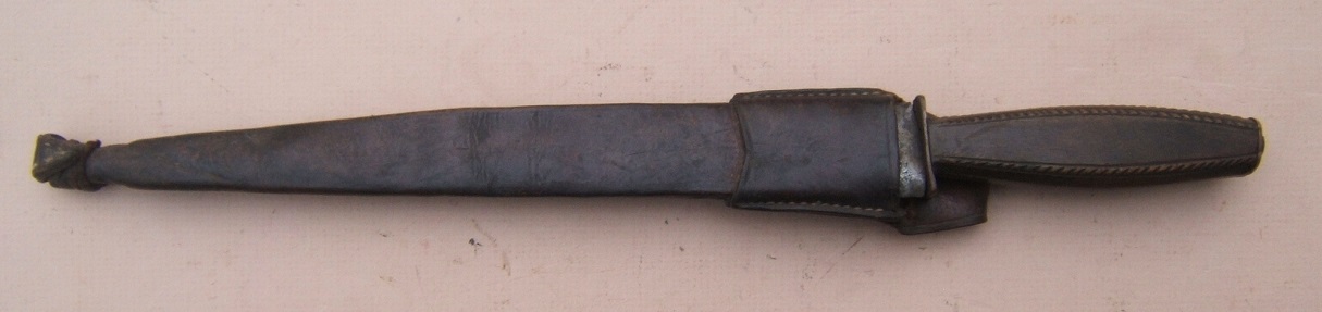 A FINE COLONIAL/REVOLUTIONARY WAR PERIOD AMERICAN-MADE FIGHTING-KNIFE/BELT-DAGGER WITH SCABBARD, ca. 1770 view 2