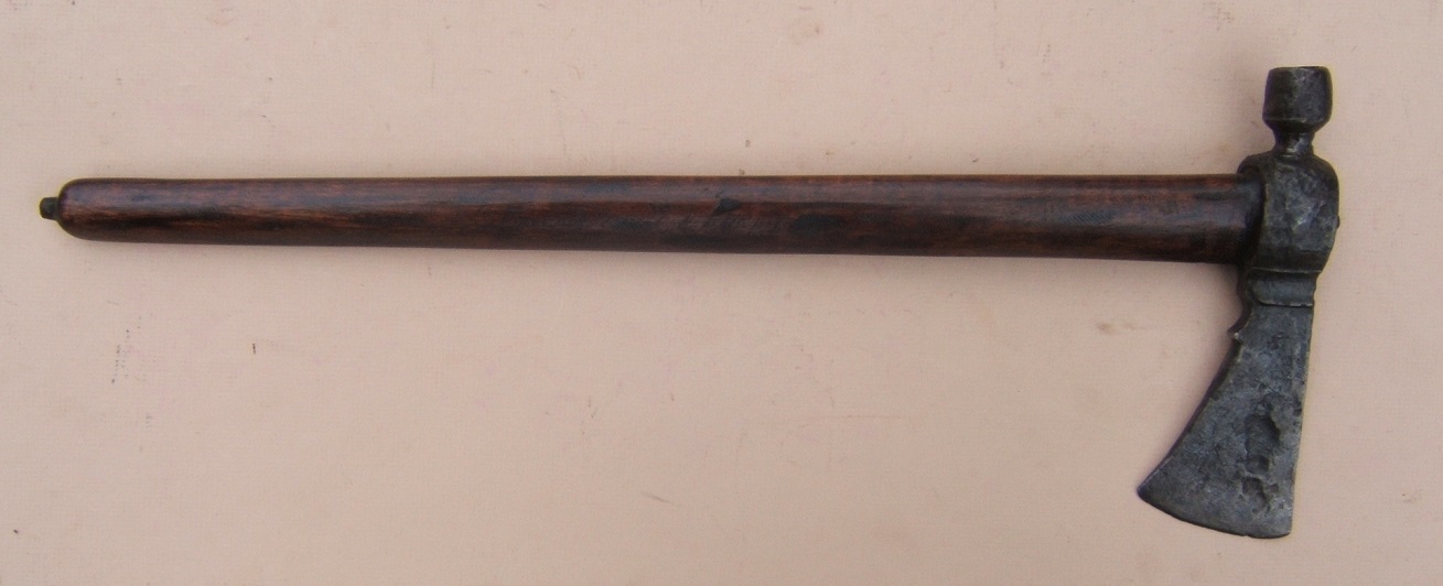 A VERY GOOD+ MID-18TH CENTURY/AMERICAN REVOLUTIONARY WAR PERIOD (ENGLISH)  PIPE TOMAHAWK, ca. 1750 view 2